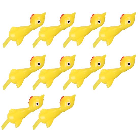 10Pcs Flying Chicken Catapult Rubber Chicken Finger Catapult Stretchy Chicken Shooter for Kids Indoor Outdoor