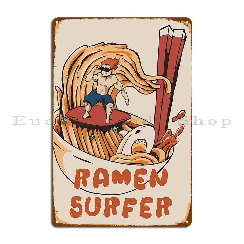 Ramen Surfer Klihx Metal Signs Bar Cave Customize Party Design Home Tin Sign Poster