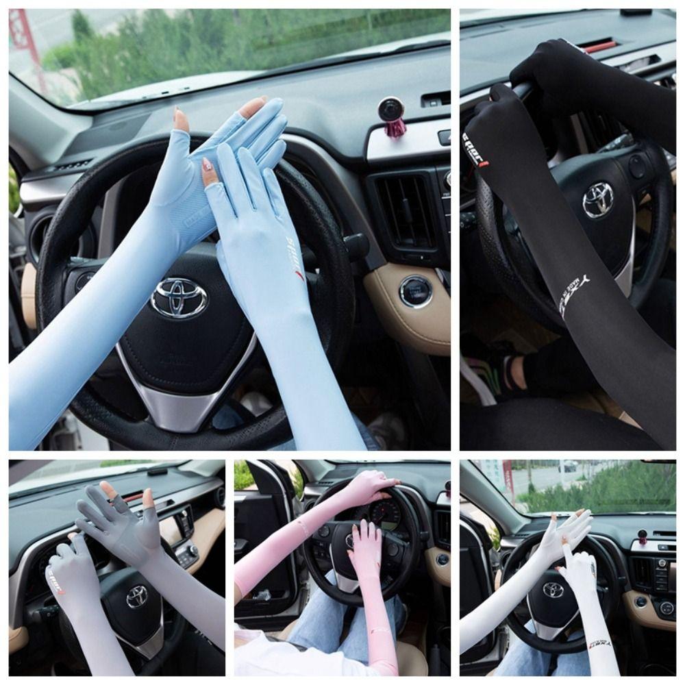 

Солнцезащитный крем из ледяного шелка. Дышащие перчатки с длинными рукавами. Летние рукава из ледяного шелка для езды на велосипеде.