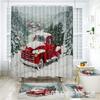 Christmas Shower Curtain Bath Tent Bathroom Polyester Door Curtain Curtain Partition Curtain Toilet Seat Four-Piece Set