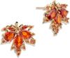 Maple Leaf Stud Earrings for Women Statement Cluster CZ Earring Gold Plated Wedding Prom Birthday Fashion Jewelry Gift