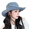Anti-UV Mountaineering Caps Western Cowboy Panama Hat Portable Summer Bucket Hat  Camping Hiking