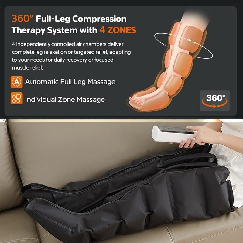 Smart Leg Compression Massager Machine Full Airbag Wraped for Circulation and Pain Relief Air Compression Recovery System