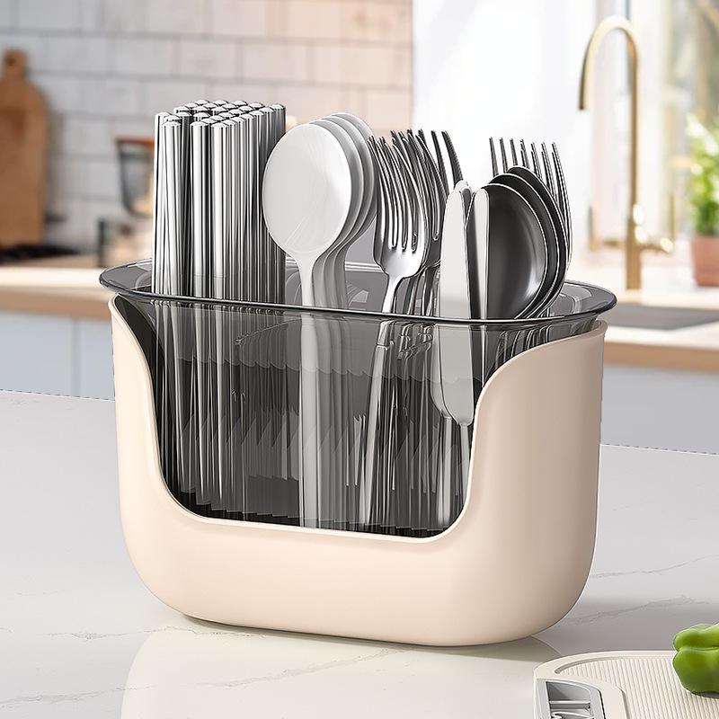 2024 Multifunctional Chopstick Holder: Thickened, Large Capacity with Quick Draining, Divided Storage.