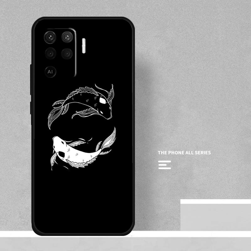 Koi Fish Yin Yang Case For Oppo A74 A94 A54 A15 A17 A57 A6 A5 Pro A16 A76 A96 A40 A60 A80 A18 A38 A58 A78 A98