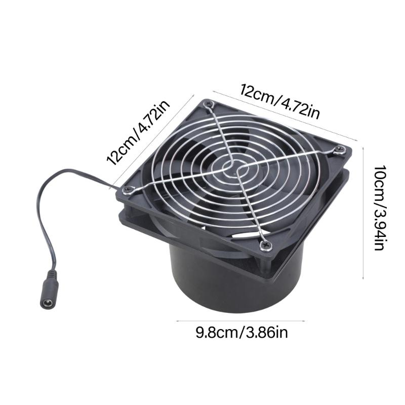12V 12cm Inline Duct Fan Powerful Ventilation Exhaust Blower For Heating Cooling Boosters Tents