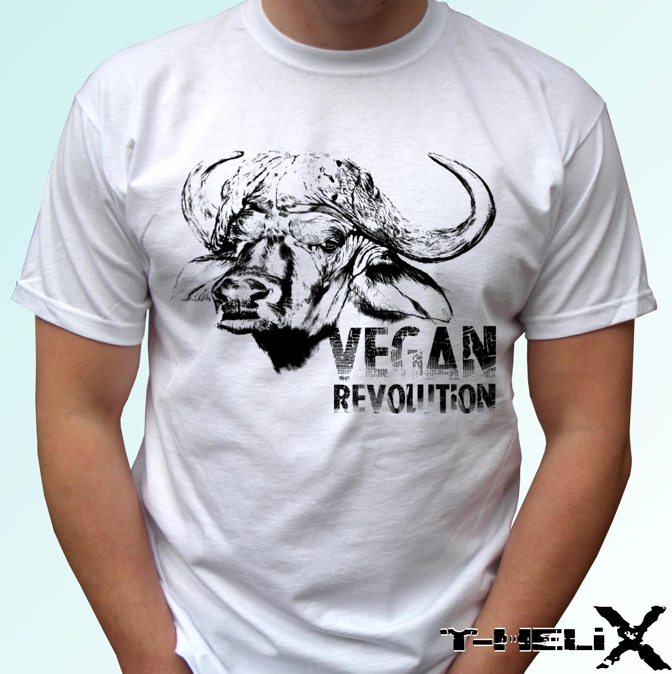 Vegan Revolution Buffalo - white kids boys T-Shirt top tee veggie vegetarian - all sizes 150
