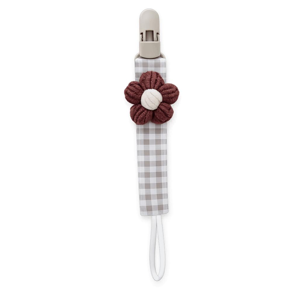 Cute Flower Dummy Nipple Holder Plastic Embroidery Pacifier Clips Baby Pacifier Chain Newborn