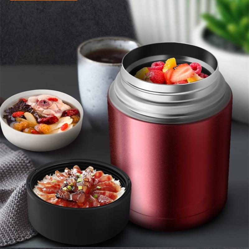 Velká kapacita 800ML/1000ML/1200ML Termoska na oběd Přenosné nerezové nádoby na polévku Vakuové baňky Termohrnek