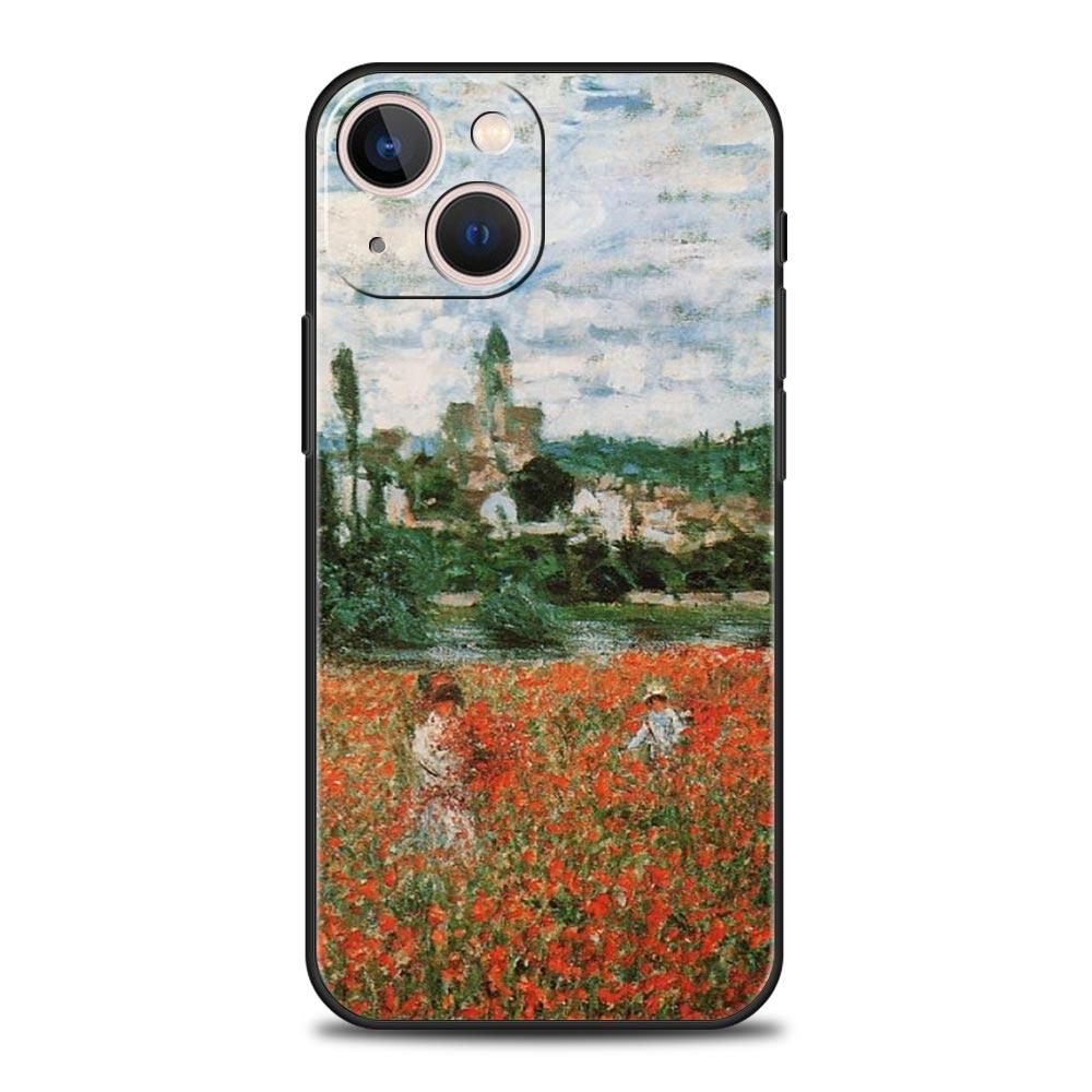 Claude Monet Impressionism Painter For iPhone 11 12 13 15 16 14 Pro Max Phone Case X XR XS 7 8 Plus SE Luxury Cover Funda