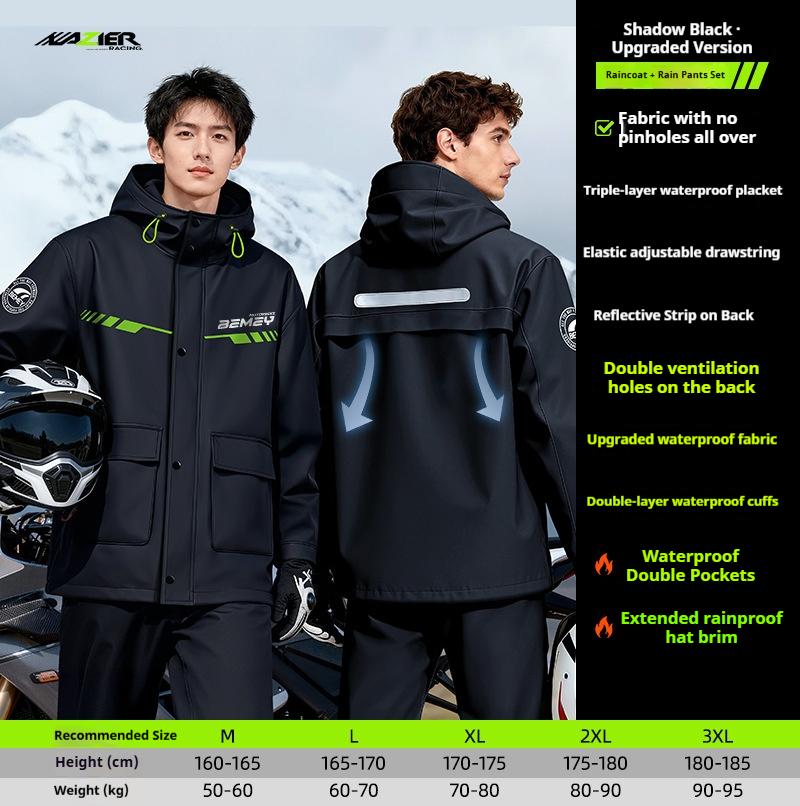 Electric Bicycle Riding Raincoat Full Body Storm Proof Special Split Design for Motorcycle Riders Waterproof Cycling Protection M чёрный
