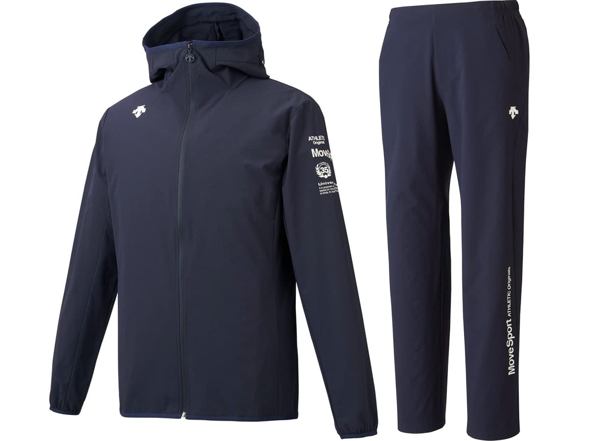 

Move Sport Stretch Cloth Hooded Thin Jersey Top and Bottom Set NVxNV [DESCENTE] Jacket/Pants DMMRJF15/DMMRJG15 (S, Navy)