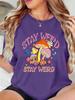 Mushroom Stay Weird Prints TShirts Women Summer Soft Short Sleeve Tops Loose ONeck T Shirts Basics Comfortable Womans Clothes