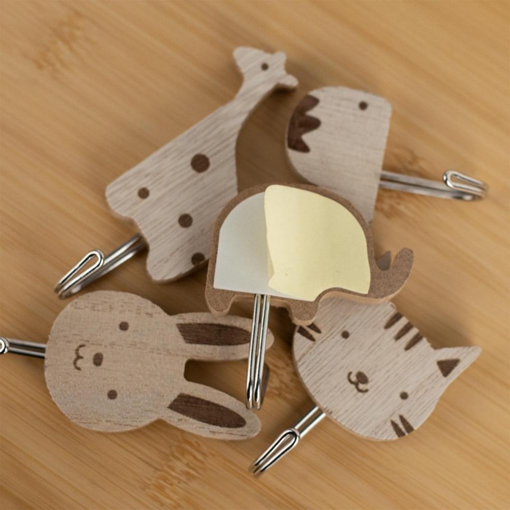 Decorative Wall Hooks 6 Pieces Animal-Shaped Nursery Wall Hooks Self-Adhesive Clothes Hanger Cartoon Towel Holder For Purse