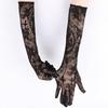 Stretchable Fabric Gloves with Skeleton Crosses Artwork Costume Glove For Halloween Celebrations And Role Play Costumes