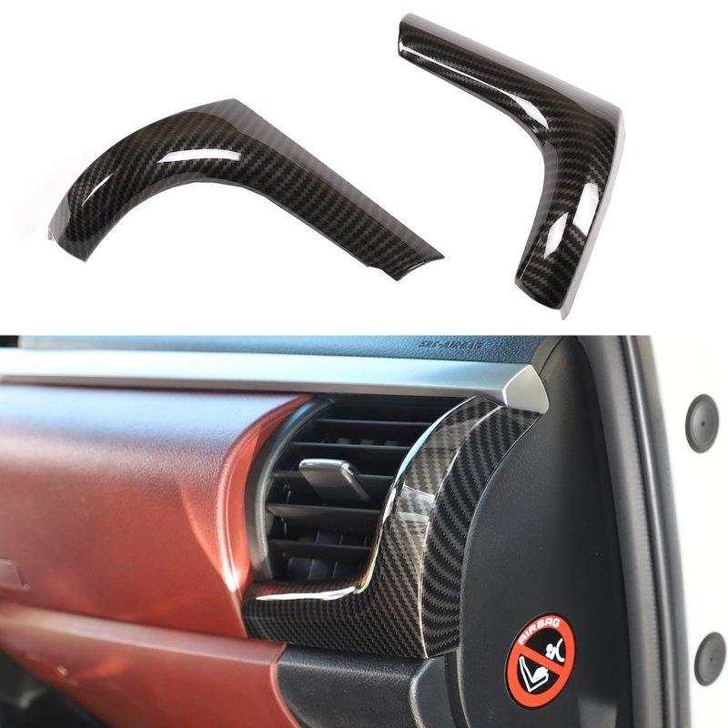 A87Q-For Toyota Hilux 2015- Car trument Panel Side Air Outlet L Cover Trim Car Styling Carbon Fiber