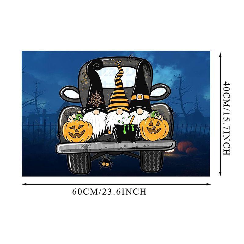 2pcs Halloween Foot Mats Ethnic Festival Decorative Floor Mats Easy To Take Care of Door Mats