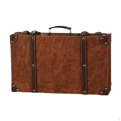 Antique Suitcase Wood Chest Table Decor Ornaments Decorative Luggage Trunks for