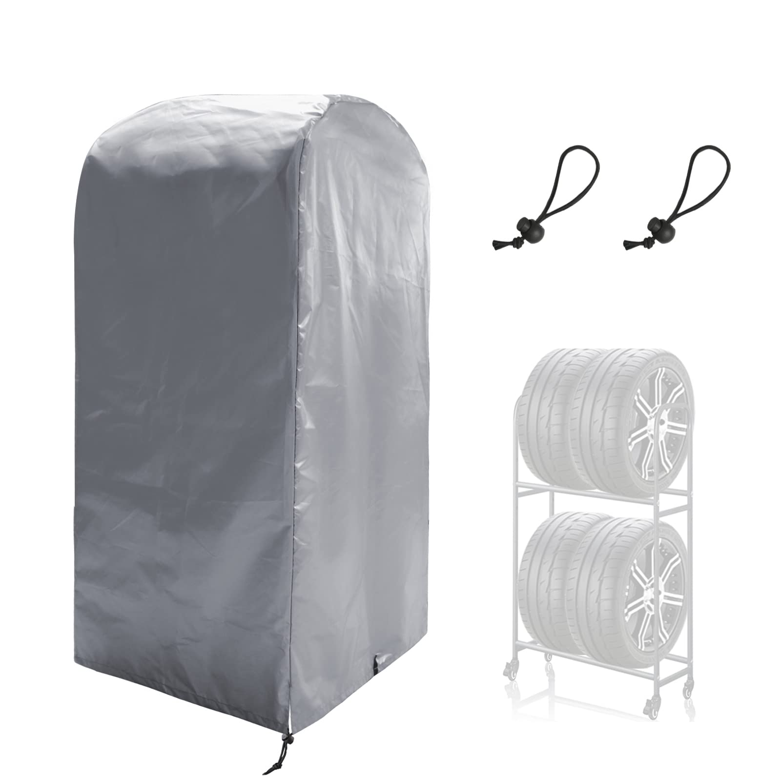 

ZATOOTO Outdoor Tire Rack Cover, Holds 4 Tires, 420D Thick, Waterproof, SUV Use, UV Protection, Storage Cover, Prevents Deterioration and Dirt, Durabl