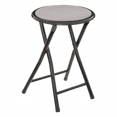 Atmosphera "Mélissa" Velvet Folding Stool - Grey - Pack of 1