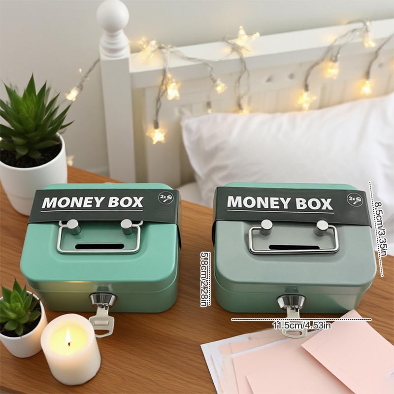 Portable Piggy Box Made Of Metal Small Security Lock Box Sturdy Coin Boxes Money Safe Box Lockable Cash Box With Key For Kids