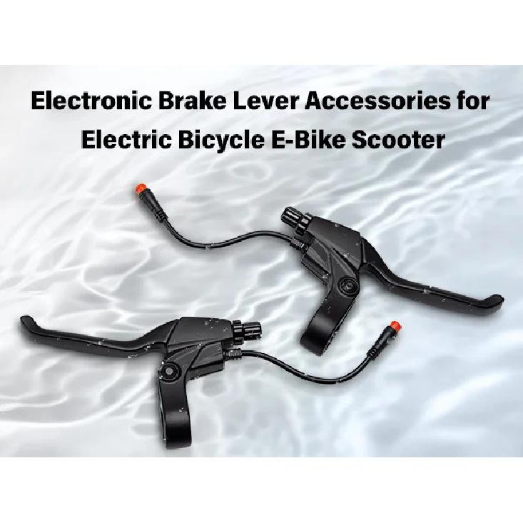2 Pin Brake Levers for Electric Bicycle Brake Lever Handle Bar Grips 2 Wires Left & Right E-Bike Replacement Parts