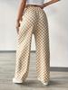 Pantalones de Mujer de Cuadros de Tiro Alto y Pierna Recta - Moda Casual para Primavera, Otoño, Invierno y Vuelta al Cole