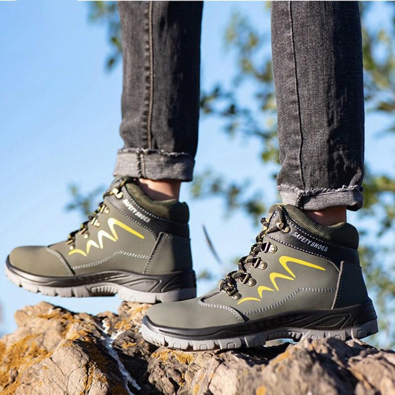 Unisex Steel Toe Cap Men Work Safety Shoes Anti-smashing  Working Boots Construction Indestructible Work Sneakers Hiking Boots