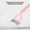 Eyelash Comb Arc Stainless Steel Teeth Eyelash Separator Mascara Applicator Tool with Comb Cover Pink Straight Handle