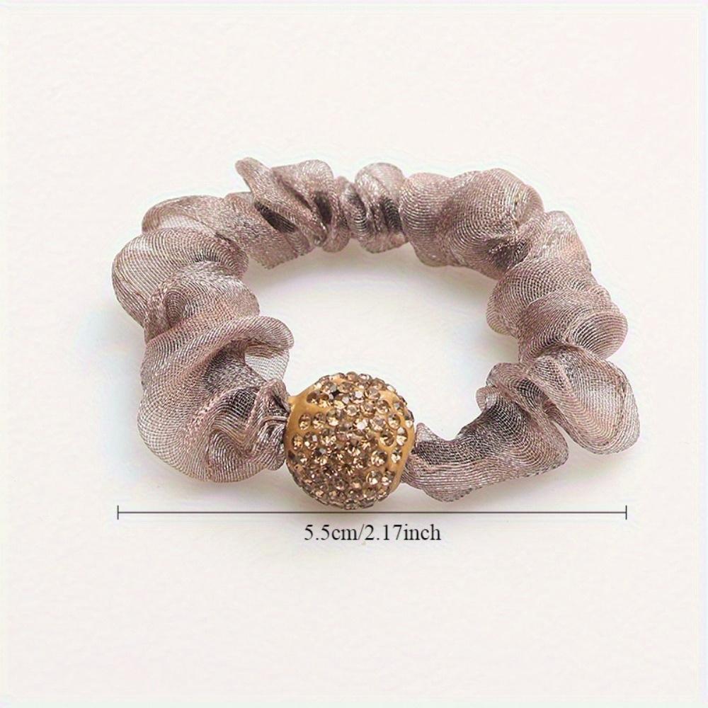 510Pcs Rhinestone Yarn Fashion Simple Ponytail Hair Band Fashionable Way To Wearperfect Choice Of Women'S Dress Up Headwear