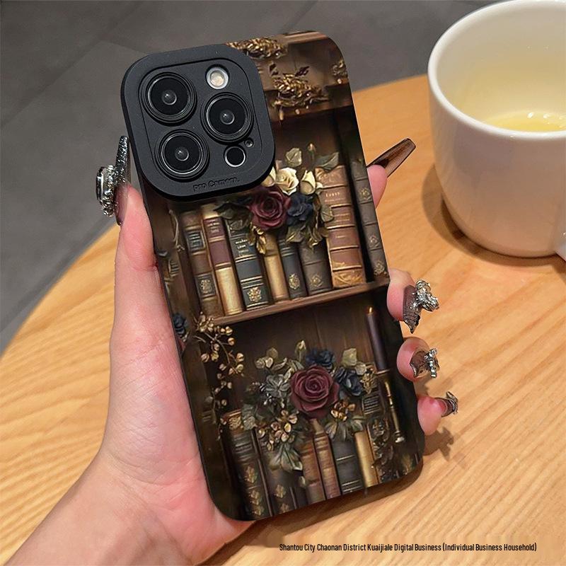 

Ретро Книжная полка Арт Чехол для iPhone: Совместим с iPhone 13 Pro Max, 12, 11, 14, 15, 16 - Мягкий чехол iPhone 11