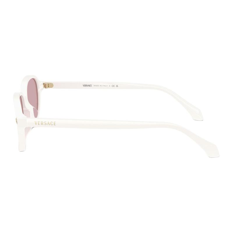Versace Temple Logo Acetate Square Sunglasses Women's White 65979787 VE4514D55441T-White 53/17/140 - H.38