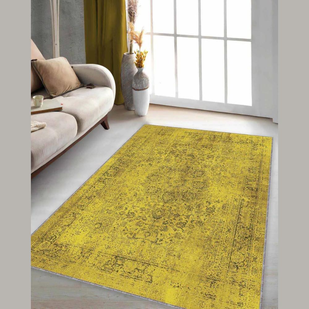 

Винтажный нескользящий моющийся коврик горчичного цвета 80 x 120 cm горчичный