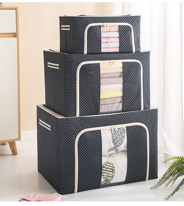 International Oxford Cloth Foldable Storage Box with Steel Frame - Ideal for Wardrobe, Toy Organizer, or Clothes Storage.