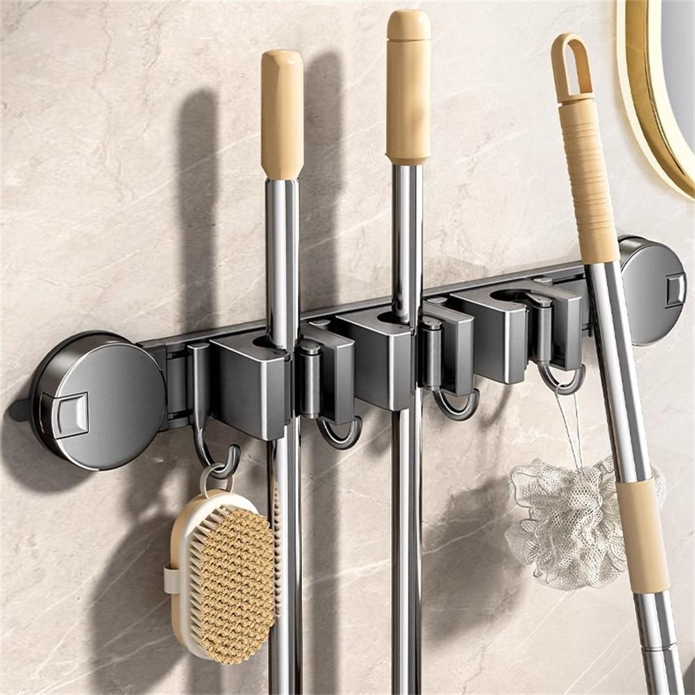 Space Saver Broom Hanger Garage Storage 43.7*7.5*5.5cm Easy Installation Indoor Storage Kitchen Organizer For Brooms