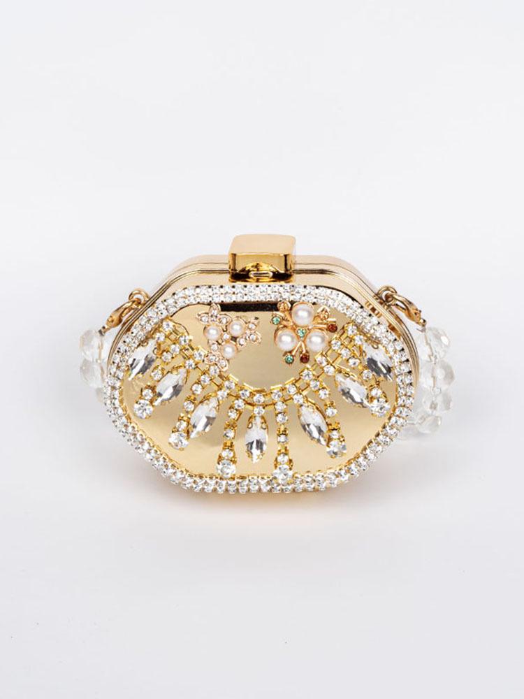 Diamond-Studded Crossbody Mini Tin Box: Fashionable Women's Lipstick & Earphone Bag