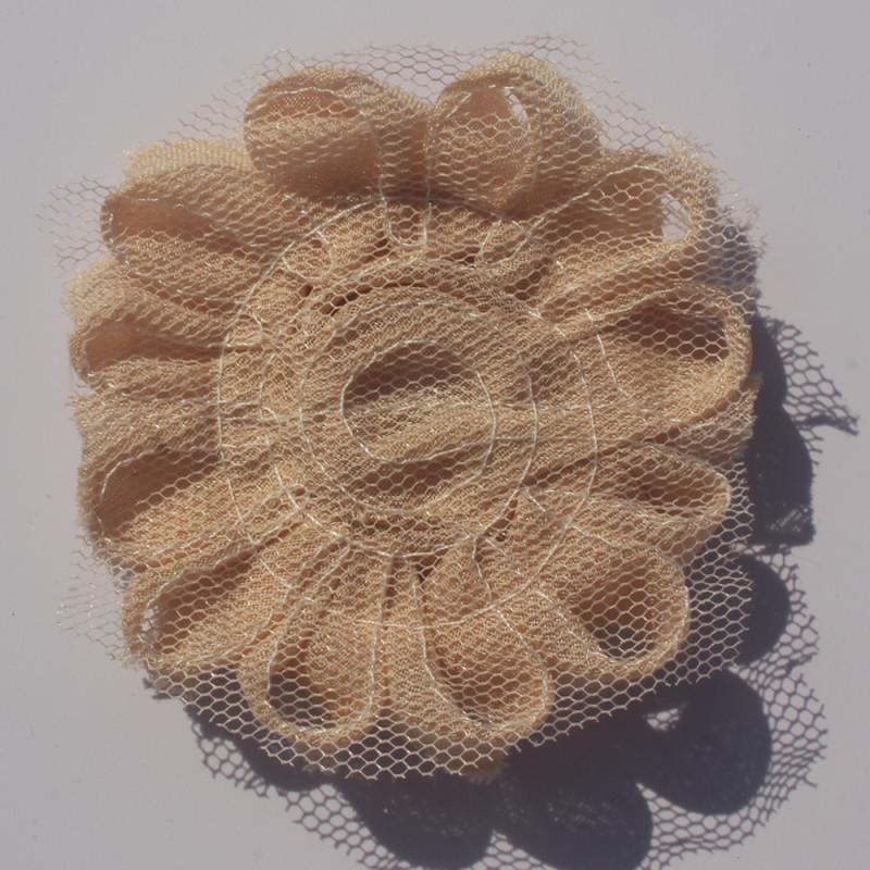 1 år 2,5 tum Shabby Chiffonblommor för Babyflickors Hårband Chiffon Fransiga Blommor för Att Göra Barn Romper Klänningstillbehör