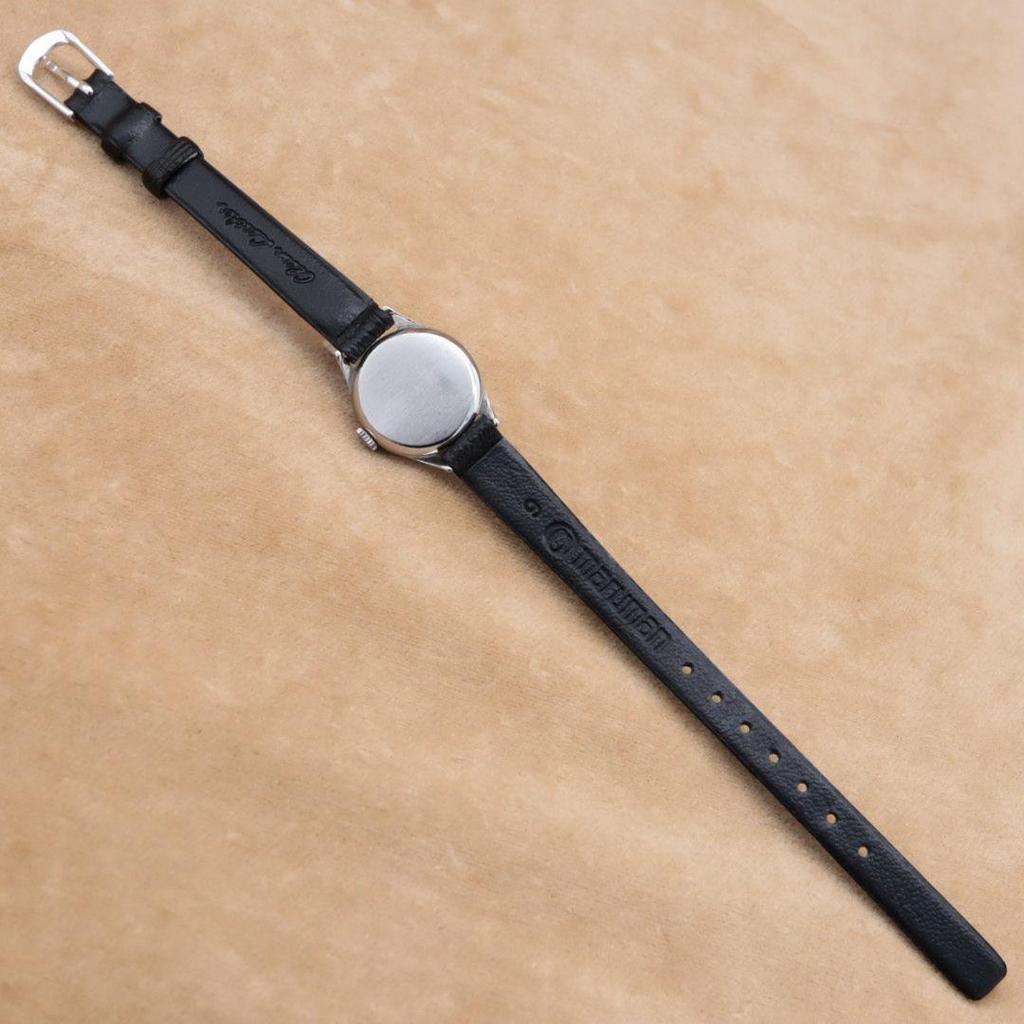 Used MOVADO Vintage Manual Winding Bar Index Silver SS Stainless Steel Leather Belt Replaced Rare Vintage Antique [6 Month Warranty] CH47