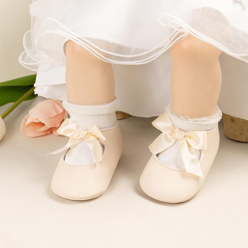 Baby Girl Princess Bow Walker Shoes - Spring Style for 0-1 Year Olds