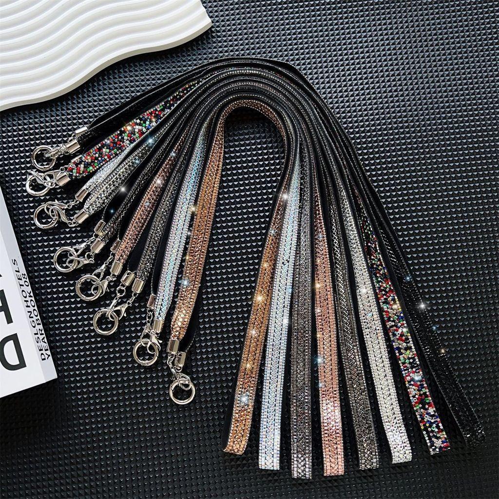 Water Diamond Phone Lanyard With Pvc Wide Strap For Girls And Women
