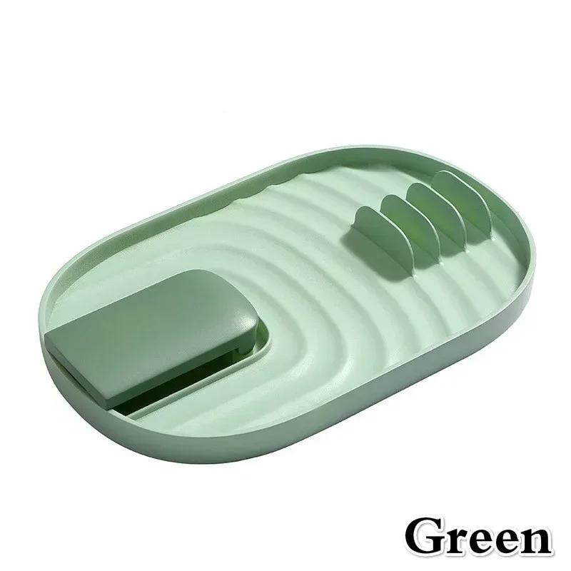 Kitchen Portable Storage Candy Color Shelf Plastic Pan Pot Cover Lid Rack Stand Holder Collapsible Support Multifu Drainage Rack