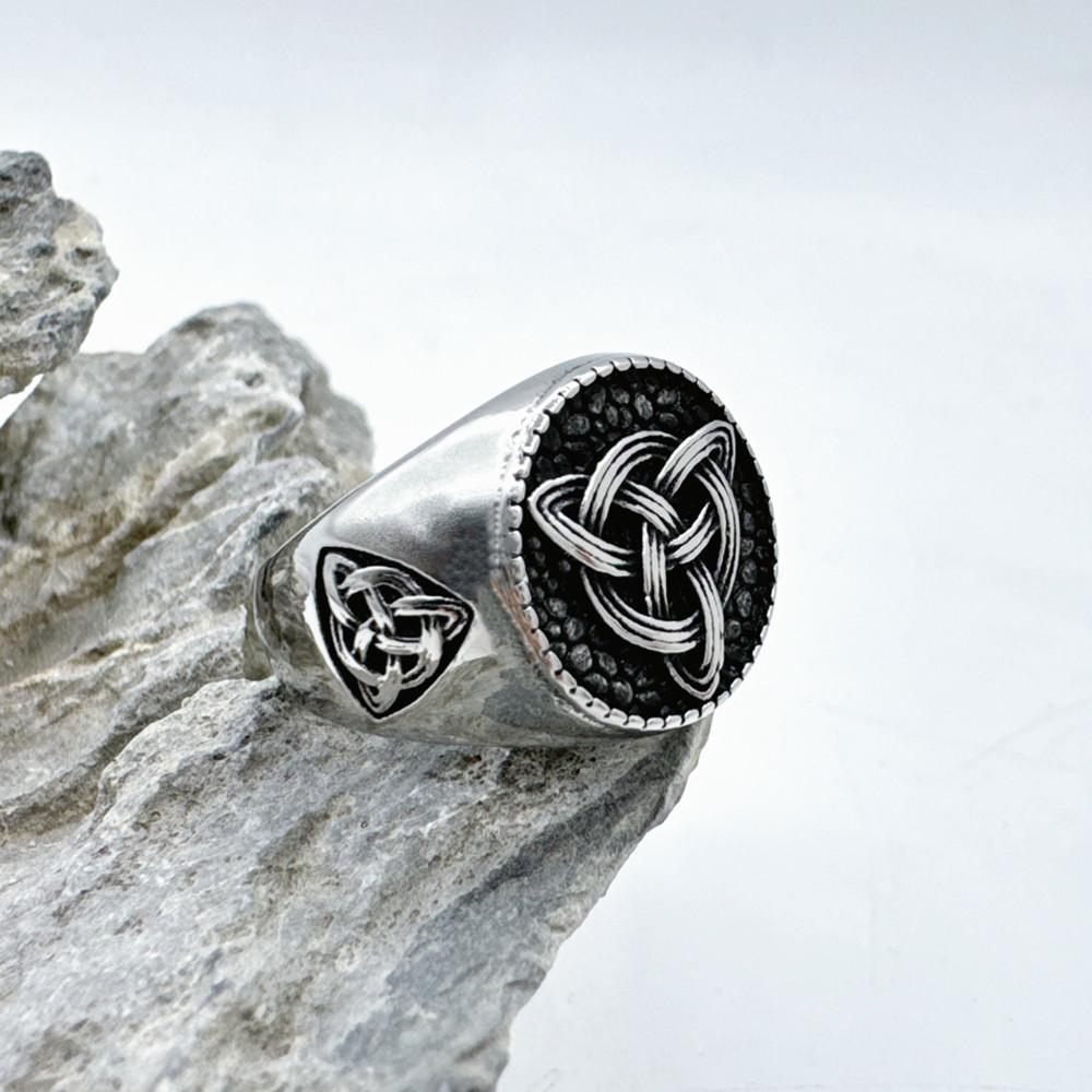 Vikings Style Unisex Ring 316L Stainless Steel Jewelry Punk Biker Knot Solid Ring