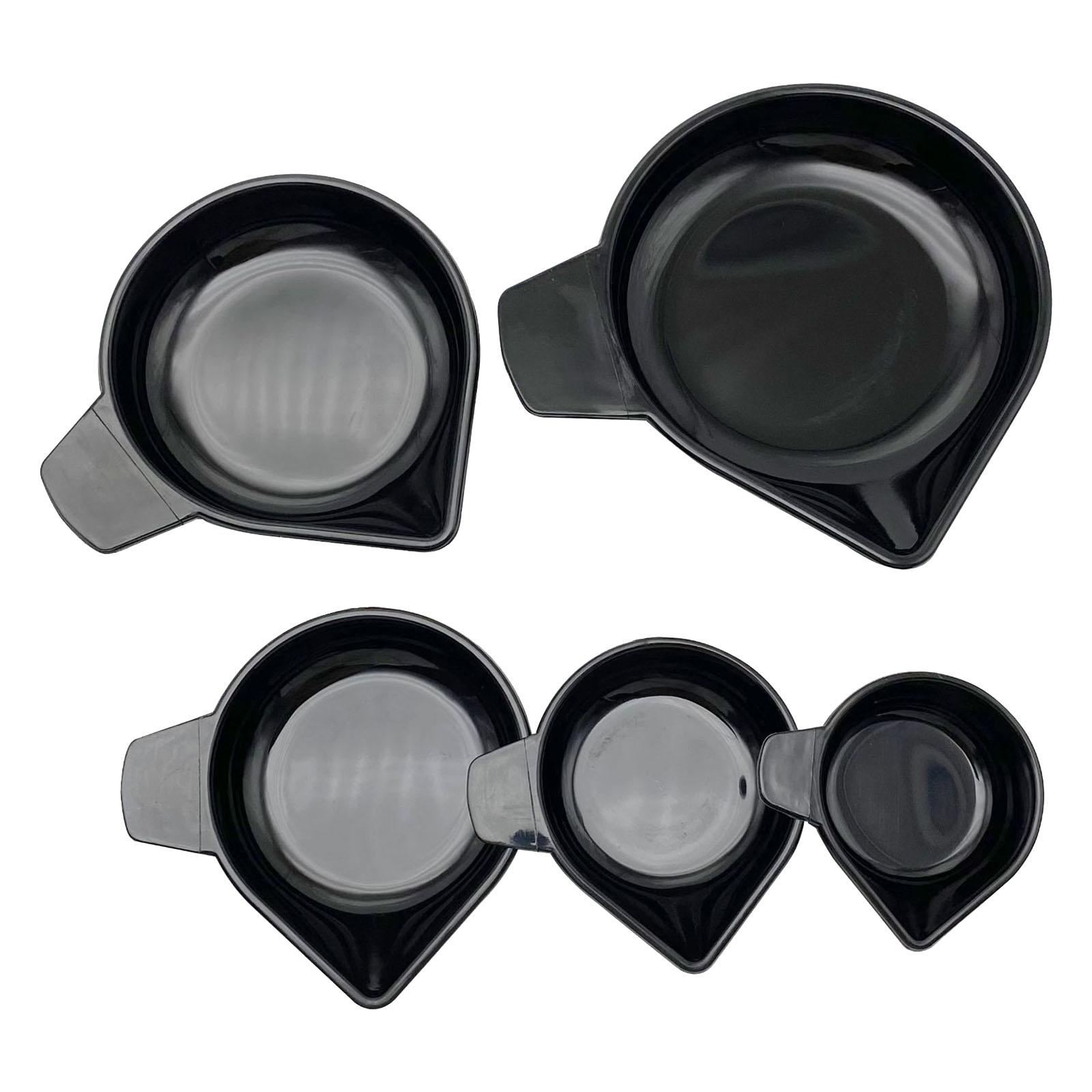 

Pack Of 5 Plastic Weighing Bowls Trays For Liquids And Powders With Narrow Spout In Various Size For Kitchen And Lab Use