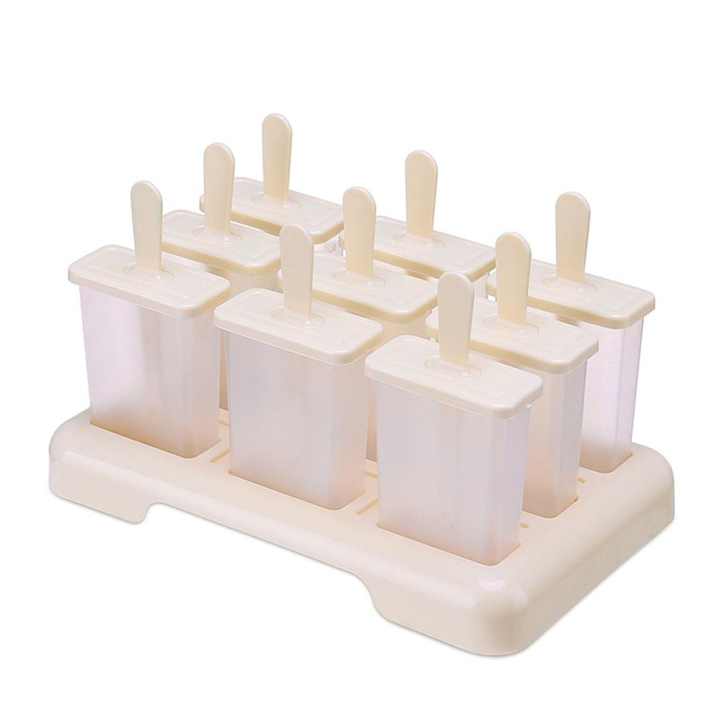 9 Grids Ice Cream Mold With Stick Lid PVC Ice Popsicle Dessert Tray Kitchen Maker Maker Ice Too I4J7