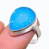 Blue Druzy Gemstone 925 Sterling Silver Jewelry Ring Size Adjustable GK-4418