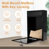 Wall Mounted Mailbox Heavy Duty Lockable Rust Proof Metal Post Box for School Office with 2 Keys Outdoor Gate Newspaper Mail Box