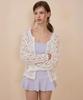 VIKINI VENDER Tahir Crochet Cover-Up Cardigan - White
