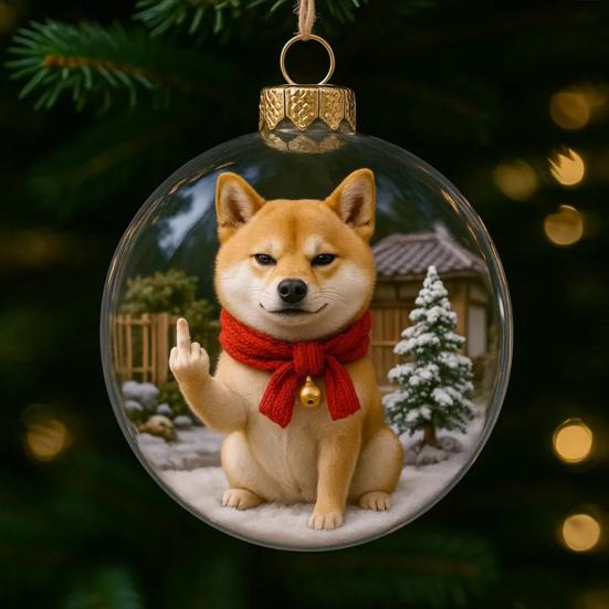 Funny Dog Christmas Ornament Cute Mischievous Dog Decor with Playful Expressions Festive Gag Gift for Pet Lovers
