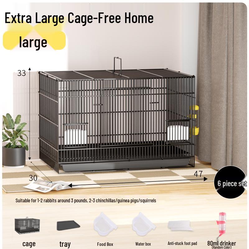 Indoor Guinea Pig Cage with Toilet, Anti-Spray Urine Protection, and Special Villa Design