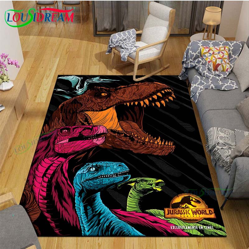 Dinosaur J-Jurassic Park Carpet Room Decor Floor Mats Bedroom Yoga Mat Photography Props Area Rug Birthday Gift Outdoor Rug